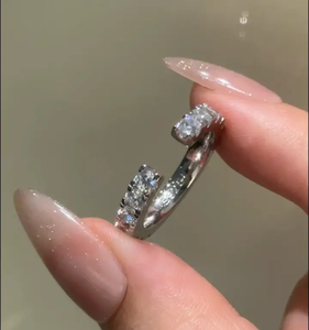 New Design 925 Moissanite Round Cut <b>Open</b> Women's Wedding Band Sterling Silver White Gold Plated 1.4 Carat <b>Ring</b> - Product Image 5