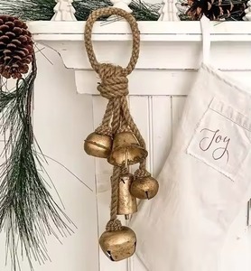 Campanas Navideñas de Metal con Acabado Antiguo, Adorno Colgante para Decoración Rústica de Árboles Navideños - Product Image 4