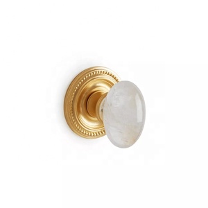Luxury Round Glass Cabinet <b>Knob</b> with <b>Gold</b> Brass Base Furniture Hardware for Drawer Dresser Pull Customizable Height/Shaped - Product Image 2