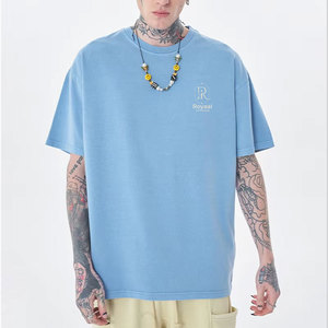 เสื้อยืดโอเวอร์ไซส์ทรงหลวม สไตล์สตรีทแวร์ ผ้าฝ้าย 100% พิมพ์โลโก้ตามสั่ง ระบายอากาศได้ดี เหมาะสำหรับกิจกรรมกลางแจ้ง สำหรับผู้ชาย - Product Image 1