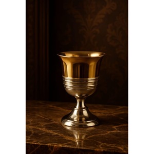 Classic Metal <b>Goblet</b> With Gold Rim Bell Shape Handmade <b>Wine</b> Glass For Wedding Occasion - Product Image 4