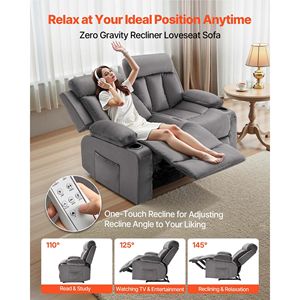 Divano Reclinabile con Porta USB, Morbido Velluto, Funzione Riscaldamento e Massaggio, Portabicchieri, Posizione Completamente Reclinabile - Product Image 2