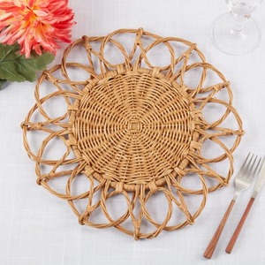 Natural Rattan Woven <b>Placemats</b> <b>Set</b> Handmade Table Chargers for Kitchen Dining and Rustic Wedding Tables Wholesale - Product Image 1