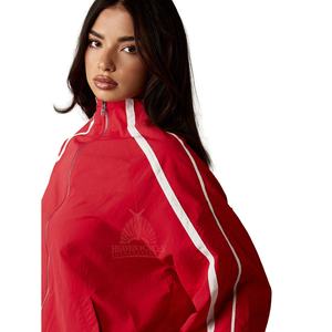 Venta caliente Multicolor Impreso Windbreaker Chándal Bolsillos 100% Poliéster Impermeable Secado rápido Transpirable Mujeres Windbreaker - Product Image 5