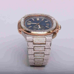 Reloj Inteligente con Diamantes Moissanite de Claridad VVS, Directo de Fábrica, para Hombre y Mujer, Correa de Oro Rosa, Movimiento de Cuarzo, Esfera de Cristal - Product Image 2