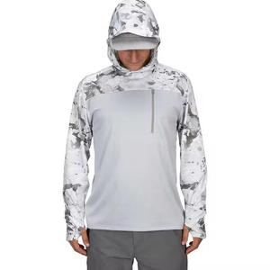 เสื้อฮู้ดตกปลาแขนยาวสำหรับผู้ชาย ป้องกันแสงแดด UPF30 ขายส่ง - Product Image 1
