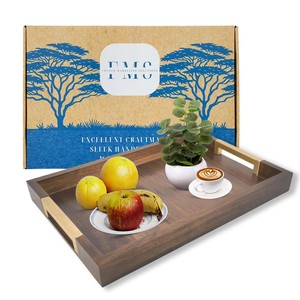 Plateau de service artisanal en bois de noyer en gros |   Moradabad Inde - Product Image 4