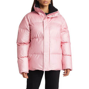 Custom Premium OEM <b>Women's</b> Ellie Puffy Cotton <b>Waterproof</b> Eco-Friendly Adjustable Hood Puffer Quilted Bubble <b>Winter</b> <b>Jacket</b> - Product Image 1