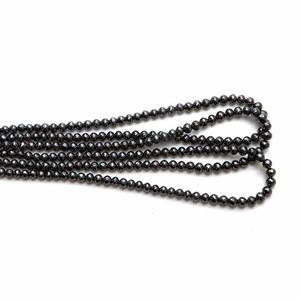 Natural Black Diamond Faceted Round Beads 6-6.5mm Loose Gemstone Beads for Jewelry Making Wholesale - Product Image 6