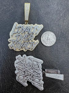 925 Silver Gold Plated Pendant Hip Hop Pendant Custom VVS Moissanite Pendant Rapper Bling Two Tone Pendant Custom Initial Charms - Product Image 5