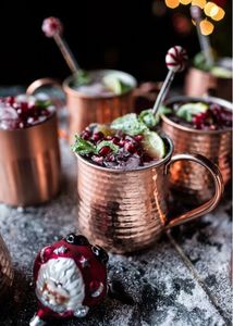 Copper Moscow mule cup <b>set</b> for elegant premium <b>beverage</b> corners hammered finish metal cups durable reusable <b>serving</b> mugs - Product Image 4