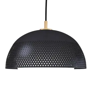 Good Quality Designer customized factory price Hanging ceiling black Light Single Dome Pendant For Tea House Restaurant Villa