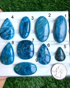 Apatite bleu sarcelle naturelle authentique, cabochon, pierre en vrac, prix de gros - Product Image 4