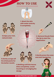 Rich Cherry Colour <b>Henna</b> <b>Cones</b> | Instant Colour Natural <b>Henna</b> | Biodegradable & Skin-Friendly | Temporary Body Art - Product Image 4