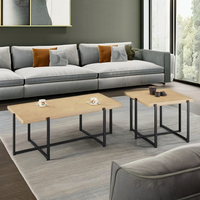 Table rectangulaire en bois avec plateau recouvert de MDF, style vintage contemporain, pour café et usage latéral, meubles de salon