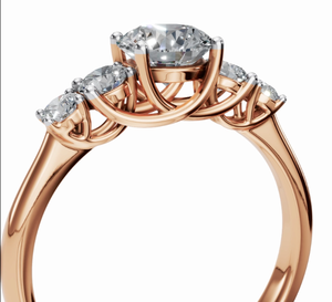 Anillo de Diamantes de Diseño en Oro Sólido de 9KT, 14KT y 18KT, Opciones en Oro Amarillo, Rosa y Blanco, Joyería Fina, Anillo de Bodas con Diamantes Genuinos para Mujer - Product Image 3