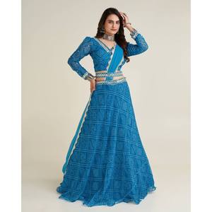Women's Beautiful Lehenga Choli with Thread Paper <b>Mirror</b> & Sequence Work Set - Product Image 2