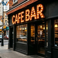 Enseigne lumineuse LED 3D en acier inoxydable, personnalisée, étanche, avec lettres lumineuses pour pizzeria, fast-food