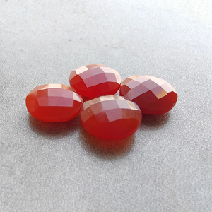 พลอยออนิกซ์สีแดงธรรมชาติทรงบริโอเลตต์แบบเชคเกอร์คัท รูปทรงกลม ขนาดปรับเทียบแล้ว สำหรับทำเครื่องประดับ มีทุกขนาด - Product Image 4