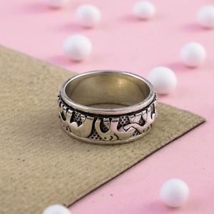 Vintage Elephant Spinner <b>Ring</b> for <b>Men</b> & Women Sterling <b>Silver</b> Rotating Spin Band Anxiety Relief Fidget <b>Ring</b> Wide Animal Pattern - Product Image 1