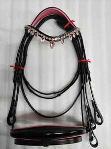 Brida de Cuero Genuino Estilo BLUHORSE con Riendas Acolchadas y Hebillas de Acero Inoxidable para Caballos de Tamaño Completo, Modelo BH-3034 - Product Image 5
