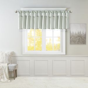 Valigetta leggera in finto seta acqua polverosa con perline 50x26 "tende e mantovane color acqua - Product Image 1
