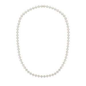 Collier tennis classique IGI en diamants de laboratoire ronds, 16 pouces, serti à griffes, fermoir de sécurité, or massif 10K 14K 18K, bijoux fins - Product Image 1