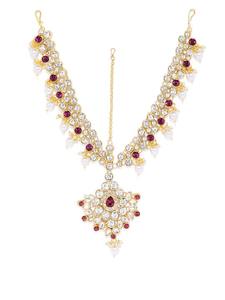 Conjunto de Collar Gargantilla de Lujo Vintage de Aleación con Baño de Rodio y Cristales de Estrás, Pendientes, Maang Tikka, Anillo y Pulsera, Regalo para Mujer - Product Image 6