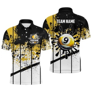 Camisa de Billar para Hombre, Manga Corta, Color Sólido, Secado Rápido, Poliéster/Algodón, Tejido de Punto, Diseño Deportivo Informal, Logotipo Personalizado en la Parte Delantera, OEM - Product Image 4