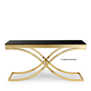 Luxury Modern <b>Gold</b> High Quality Eco-Friendly Stainless Steel <b>Console</b> <b>Table</b> with Marble Top Customizable Living Room Furniture - Product Image 1