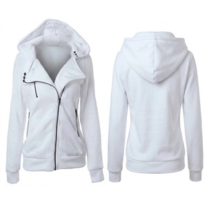 White Winter Zipper <b>Women</b> Ladies Jackets <b>Cardigan</b> Long Sleeve Jacket Oversize Fleece Hoodie Sweatshirt Plus Size Zipper Pullover - Product Image 1