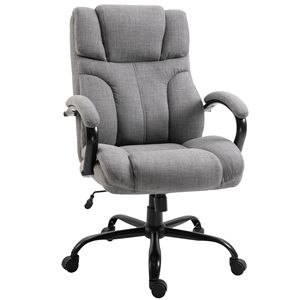 Sedia da Ufficio Ergonomica Direzionale 500 libbre, Sedia Grande e Alta con Seduta Ampia, Altezza Regolabile, Ruote Girevoli, Design a L - Product Image 1