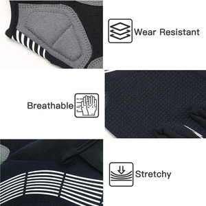 High Performance Leather Full Finger Waterproof Touchscreen Compatible Breathable Non-Slip Adjustable Wrist Strap Cycling Gloves - Product Image 3