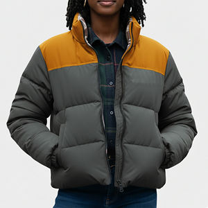 Chaquetas Acolchadas para Mujer, Estilo Moderno, Teñidas, Manga Larga, Ecológicas, Ligeras, Diseño de Burbujas Gruesas, Impermeables, Dos Tonos, Ropa Urbana - Product Image 2