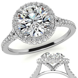 Bague de fiançailles en or massif 14k/18k avec halo cathédrale, halo latéral, diamant ovale cultivé en laboratoire certifié IGI, style mignon pour femmes - Product Image 5