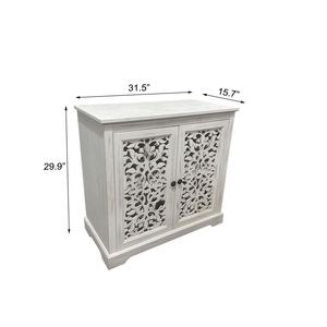 Mobiletto Vintage Antico con 2 Ante Intagliate, Credenza per Cucina, Sala da Pranzo, Soggiorno, Buffet e Consolle - Product Image 6
