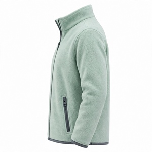 Chaqueta de Forro Polar Verde Menta Claro Personalizada, con Cierre Completo, Cuello Alto, Ligera, Cálida y Suave, Ropa Deportiva de Invierno Informal - Product Image 3