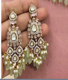 Designer Best Quality Gold Plated Beads Zircon Stones Luxury Choker <b>Set</b> Bridal <b>Wedding</b> <b>Jewellery</b> Collection Women - Product Image 4