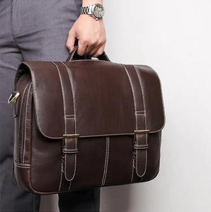 Sac fourre-tout léger et durable de grande capacité, sacoche pour ordinateur portable de 14 pouces, sacoche en cuir véritable pour hommes, usage quotidien - Product Image 4