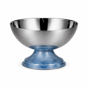 Bol en acier inoxydable très vendu avec base en résine bleu clair, design élégant et raffiné pour la salle à manger, la cuisine et la décoration intérieure - Product Image 1