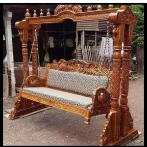 Balançoire en bois de style patrimonial avec finition antique, grand espace d'assise et look classique pour espace de vie, à prix de gros - Product Image 4