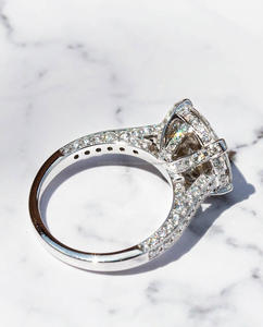 Igi/gia วงแหวนแต่งงาน/แหวนหมั้นเพชรแบบวินเทจ14K สีเหลืองทองสำหรับใส่ได้ทั้งชายและหญิงสำหรับงานเลี้ยงครบรอบ - Product Image 2