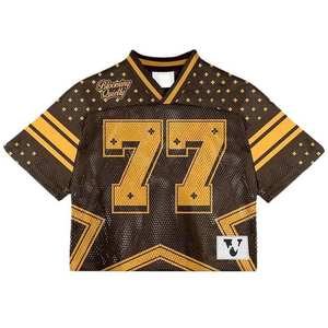 Camiseta de Fútbol Americano Unisex, Personalizable, para Adultos, Uniforme de Equipo, 100% Poliéster, Secado Rápido, Cuello en V, Malla Estampada, Venta Caliente - Product Image 1