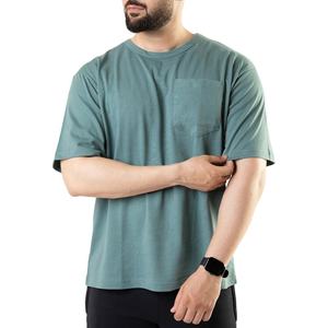 High Quality <b>Men's</b> T-<b>Shirt</b> Comfortable 100% Cotton Crew Neck Multi-Color Custom Logo Short Sleeve <b>with</b> Front <b>Pocket</b> Wholesale - Product Image 5