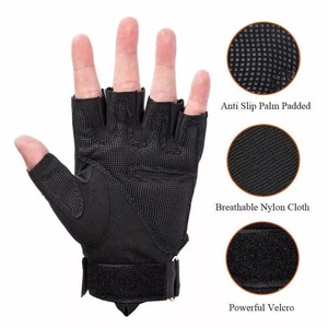 Half Finger Leather Riding Gloves Summer Anti-Slip Breathable Grip Palm Protection Outdoor <b>Cycling</b> Motorcycling - Product Image 5