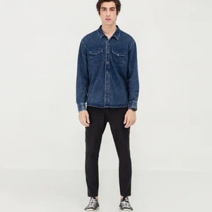 Camisas de Mezclilla para Hombre, Invierno, Personalizables, Estilo Urbano, 360g, 100% Algodón, Transpirables, de Secado Rápido, Alta Calidad, Color Personalizable - Product Image 1