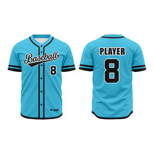 Derniers modèles de maillots de baseball et de softball, 100% polyester, manches courtes, col en V, respirant, anti-humidité, séchage rapide, antibactérien - Product Image 6