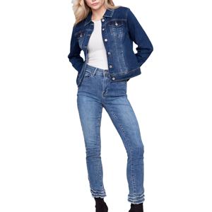 ชุดเสื้อแจ็กเก็ตผ้ายืด2ชิ้นสำหรับผู้หญิงชุดเสื้อแจ็กเก็ตยีนส์ทรงคาร์โก้สำหรับ2026 - Product Image 3