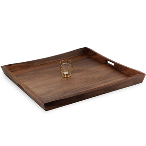 Modern Polished Wooden Service <b>Tray</b> <b>Handle</b> Square Shape Durable Eco-Friendly Dishwasher Safe - Product Image 6