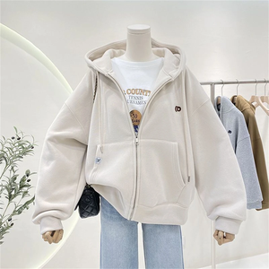 Fashion Autumn Solid <b>Hoodie</b> Sweatshirt Women Tops Casual Zip Up Solid <b>Hoodie</b> Streetwear Girl <b>Thin</b> Hooded Jacket Female - Product Image 2